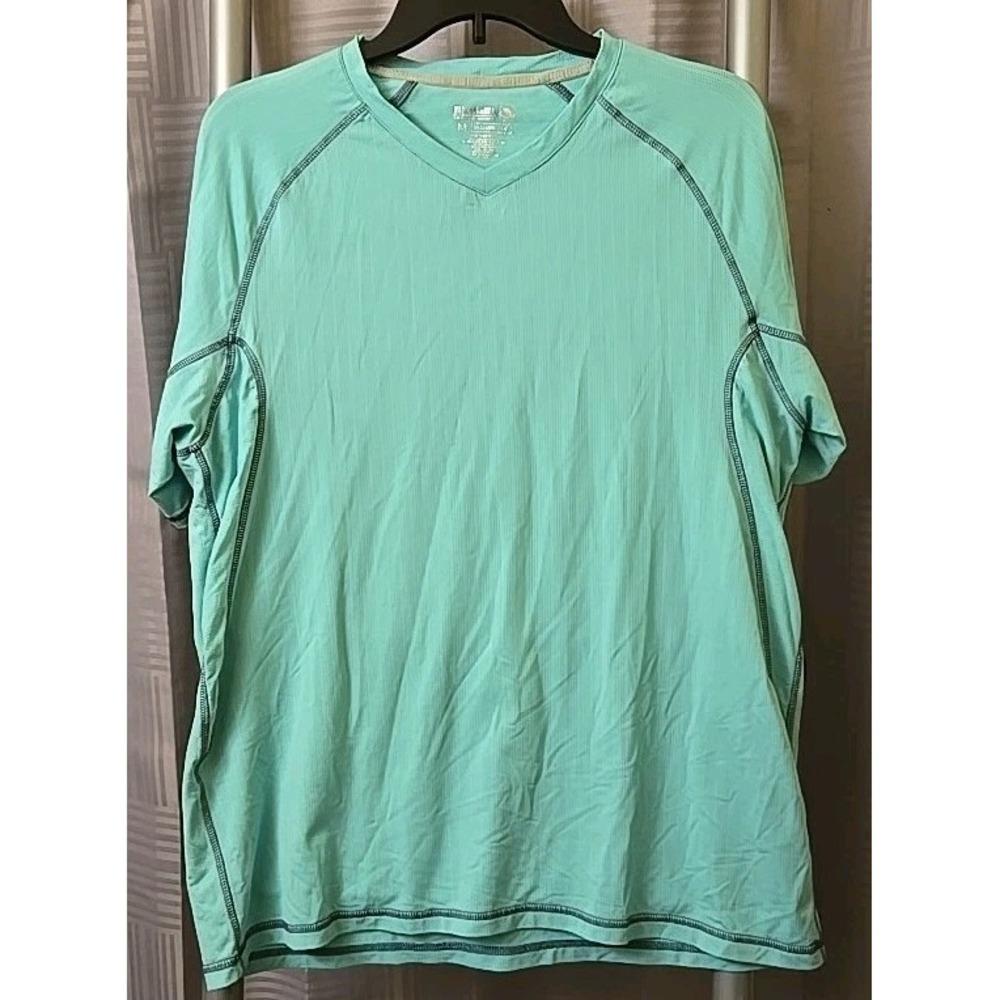 Men's Reel Legends Green  Performance Fishing Freeline Short Sleeve Shirt Sz Med
